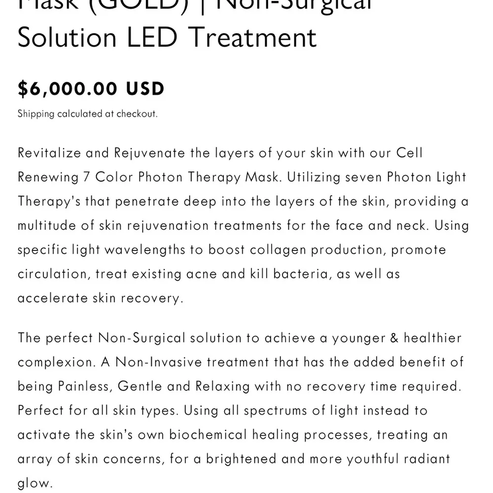 Gold LED Skincare Mask - Picture 10 of 14